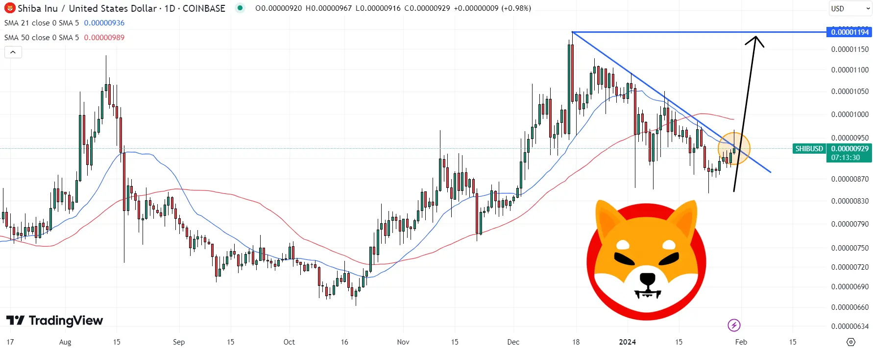 Прогноз ціни Shiba Inu: SHIB зростає на 10% - розпочинається новий ралі?