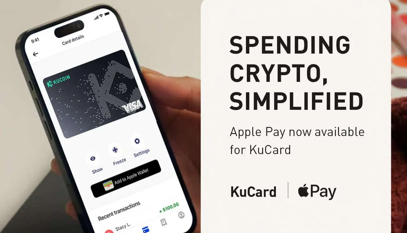 KuCard, Криптовізова картка Visa від KuCoin, пропонує своїм клієнтам можливість використовувати Apple Pay.