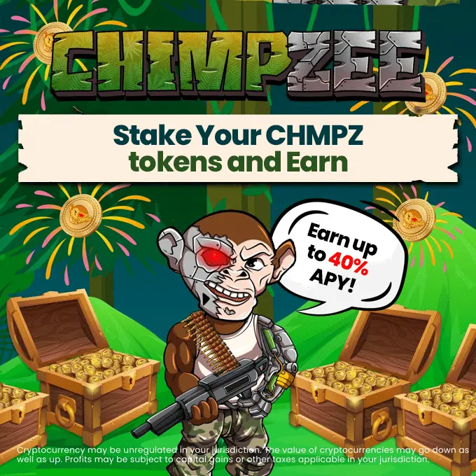 Chimpzee (CHMPZ) спостерігає зростання обсягу залучених коштів, оскільки нагороди за стейкінг збільшуються до 40% РРР-річного процентного відсотка доходності.